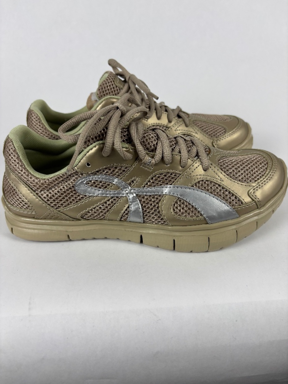 Kalso Earth Vegan, Lite, athletic/Run Shoes, Tan/Silver, Negative Heel, Size 8.5